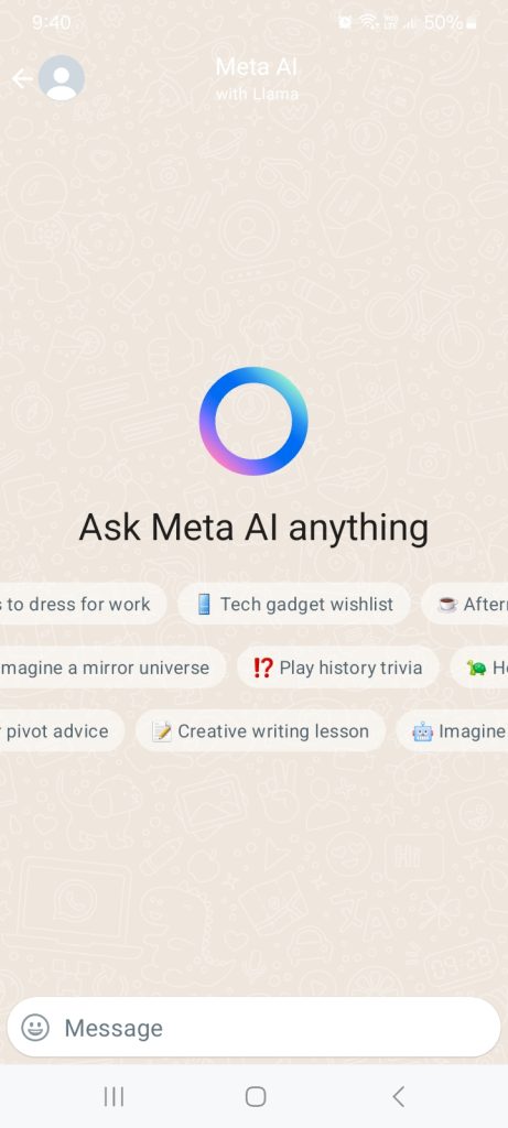 Whatsapp Meta AI